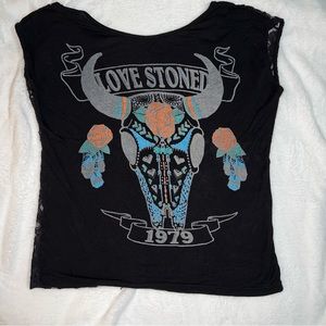 Love Stoned 1979 top with lace back.